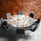 Burnt Orange Flower Blossom Vines Round Tablecloth by Mark van Vuuren
