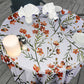Burnt Orange Flower Blossom Vines Round Tablecloth by Mark van Vuuren