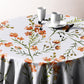 Burnt Orange Flower Blossom Vines Round Tablecloth by Mark van Vuuren