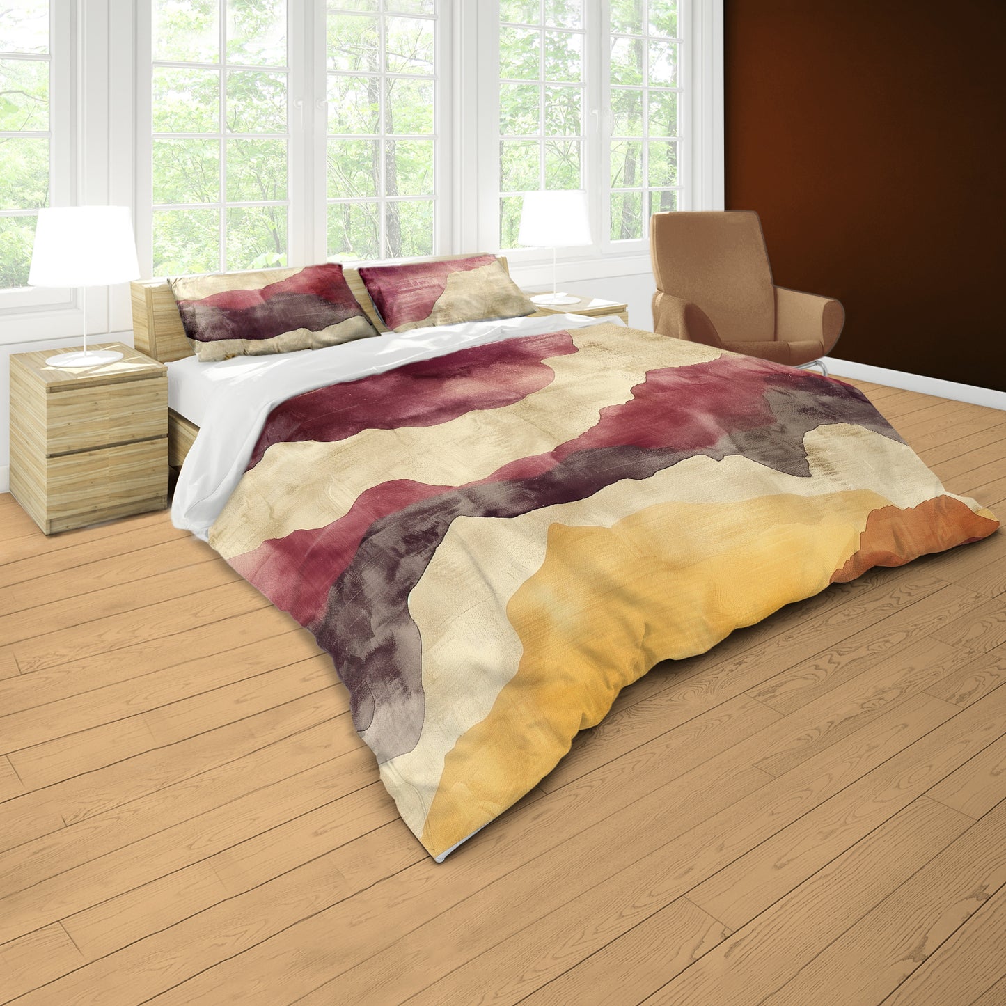 Burnt Orange Plumb Ombre Duvet Cover Set by Wikus Schalkwyk