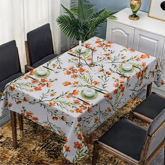 Burnt Oranges Flower Blossoms Rectangle Tablecloth by Mark van Vuuren