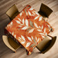 Burnt Orange with Leaves Square Tablecloth by Wikus Schalkwyk
