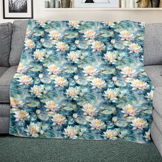 Busy Morning In The Pond Light Weight Fleece Blanket