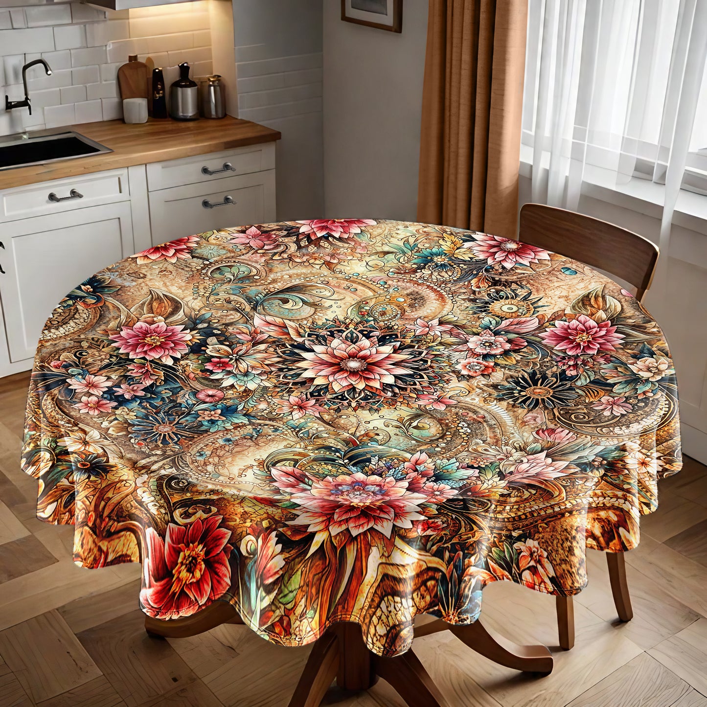 Busy Pattern Round Tablecloth