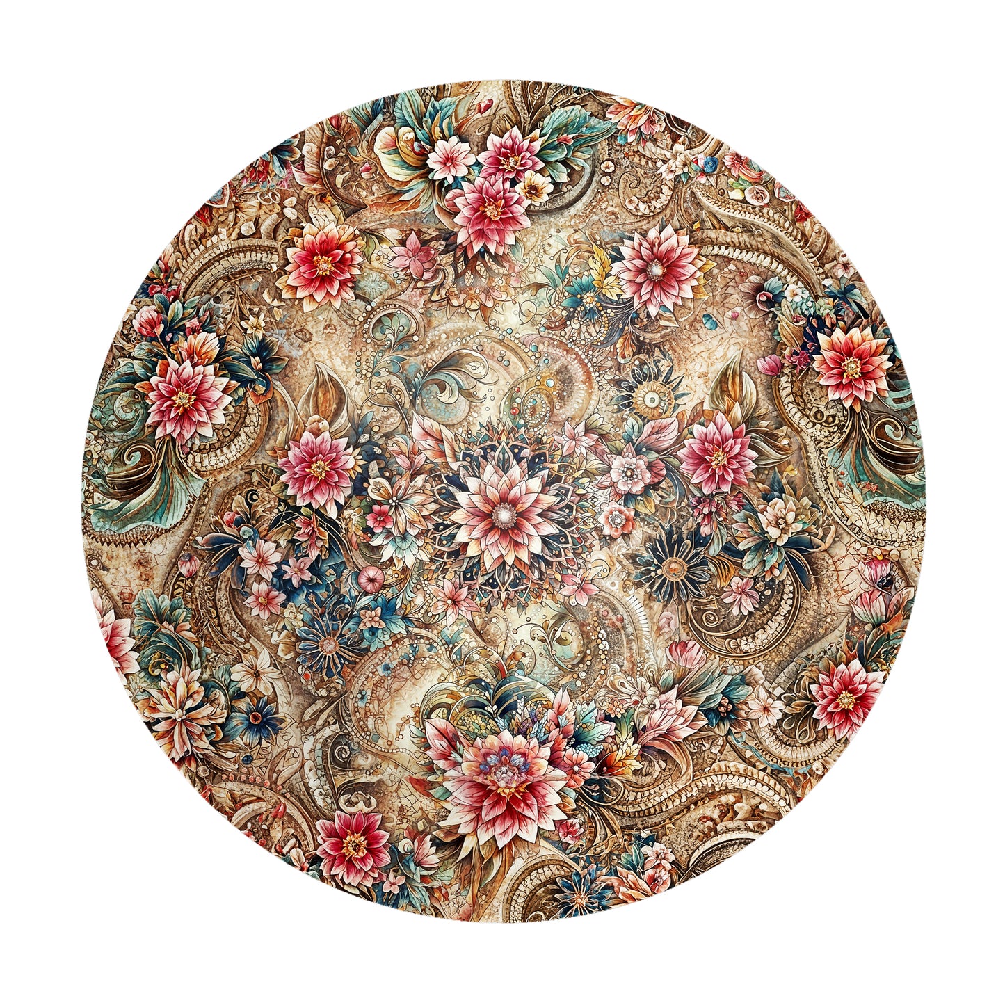 Busy Pattern Round Tablecloth