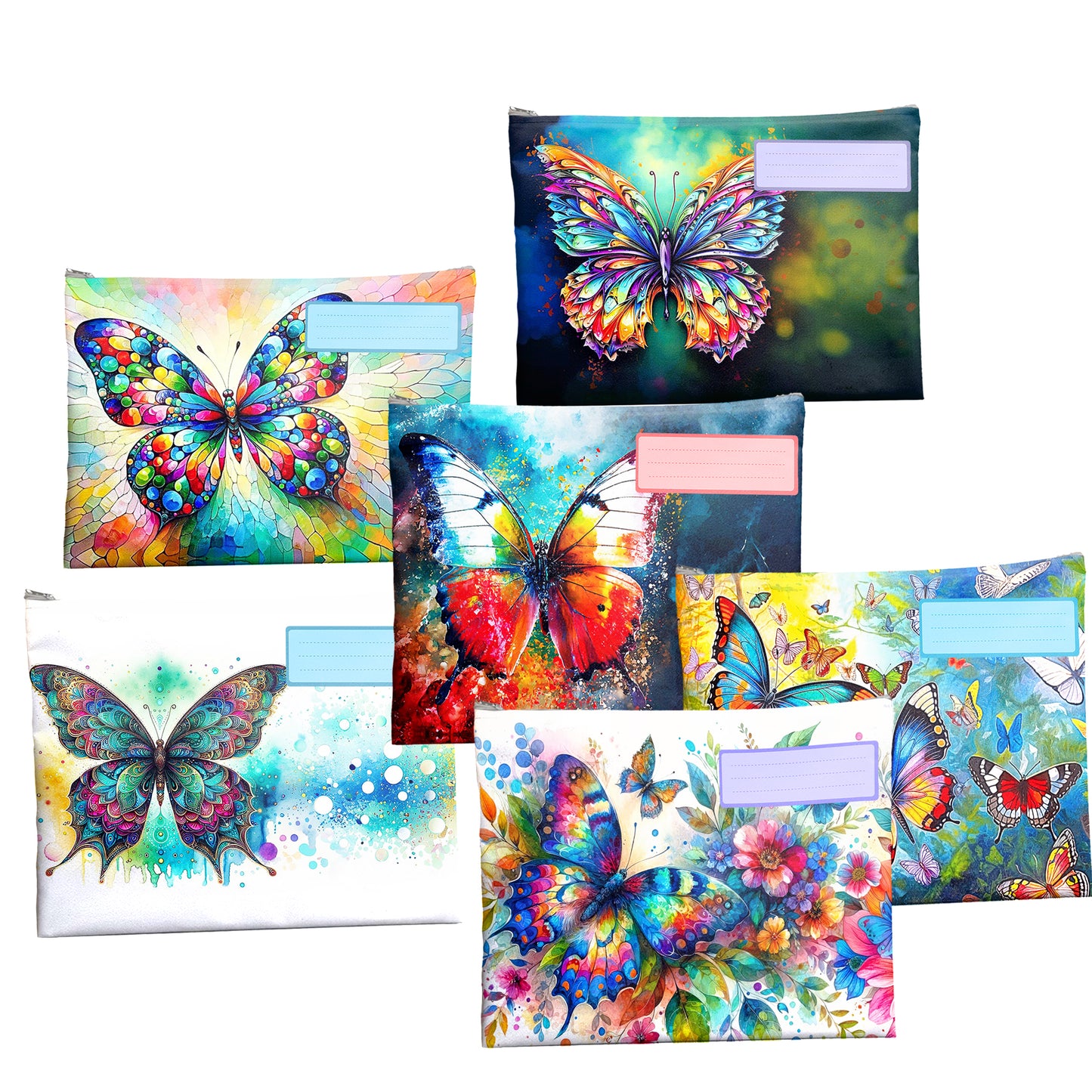 Butterfly Subject Savvy Book Bags Set of 6