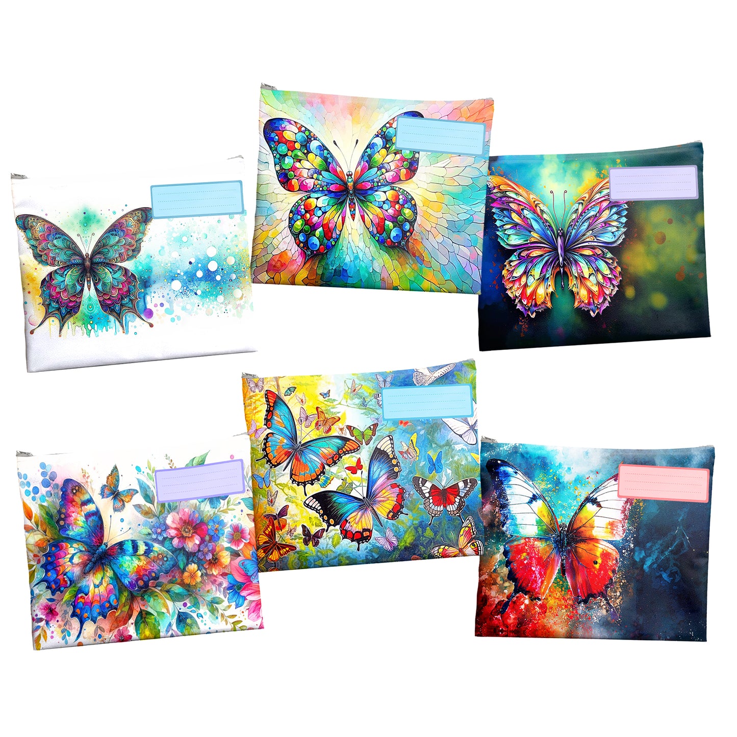Butterfly Subject Savvy Book Bags Set of 6