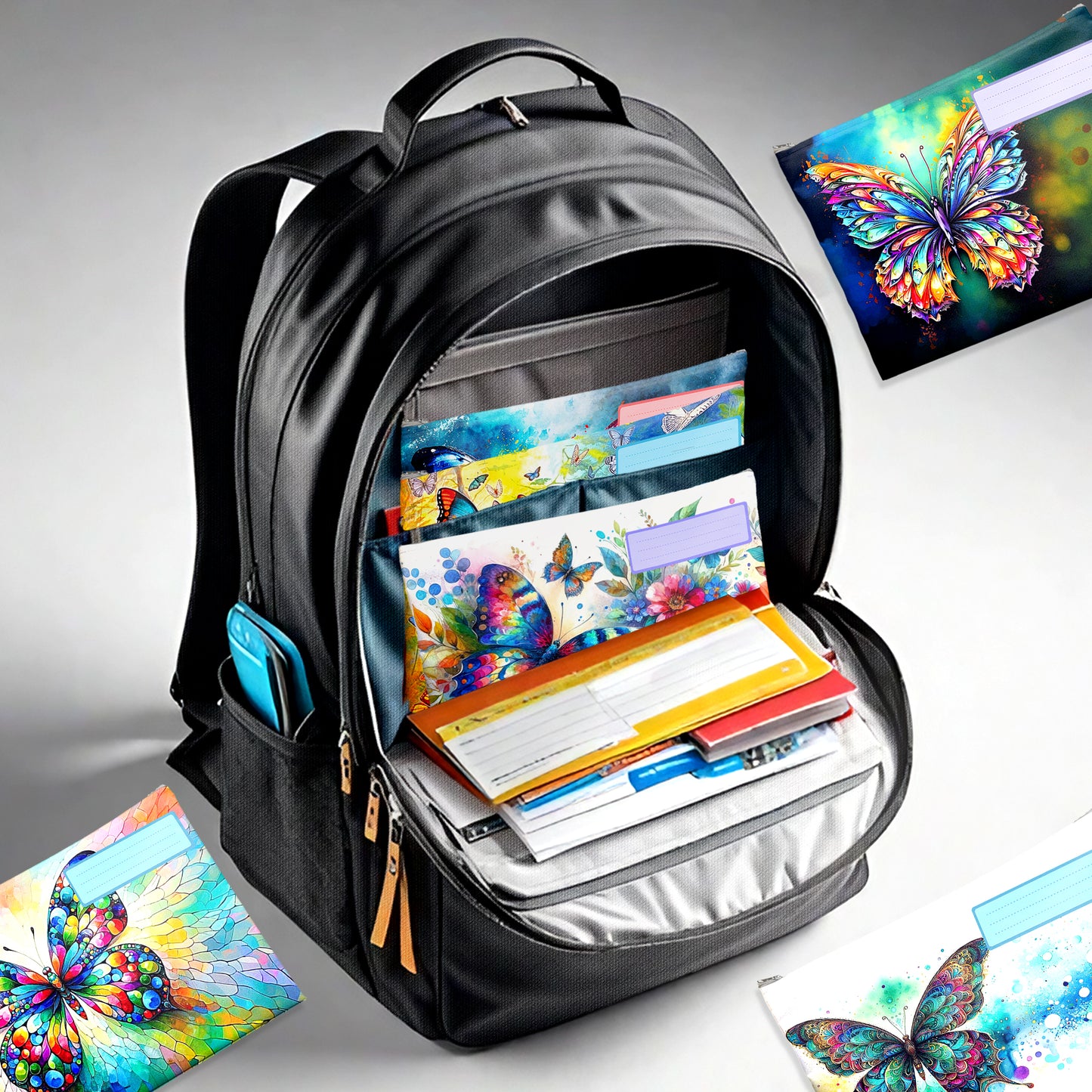 Butterfly Subject Savvy Book Bags Set of 6