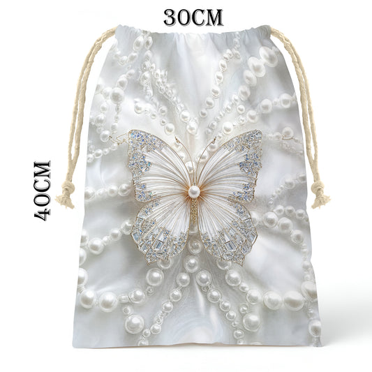 Butterfly White Pearls Gift Bag (Set of 2)