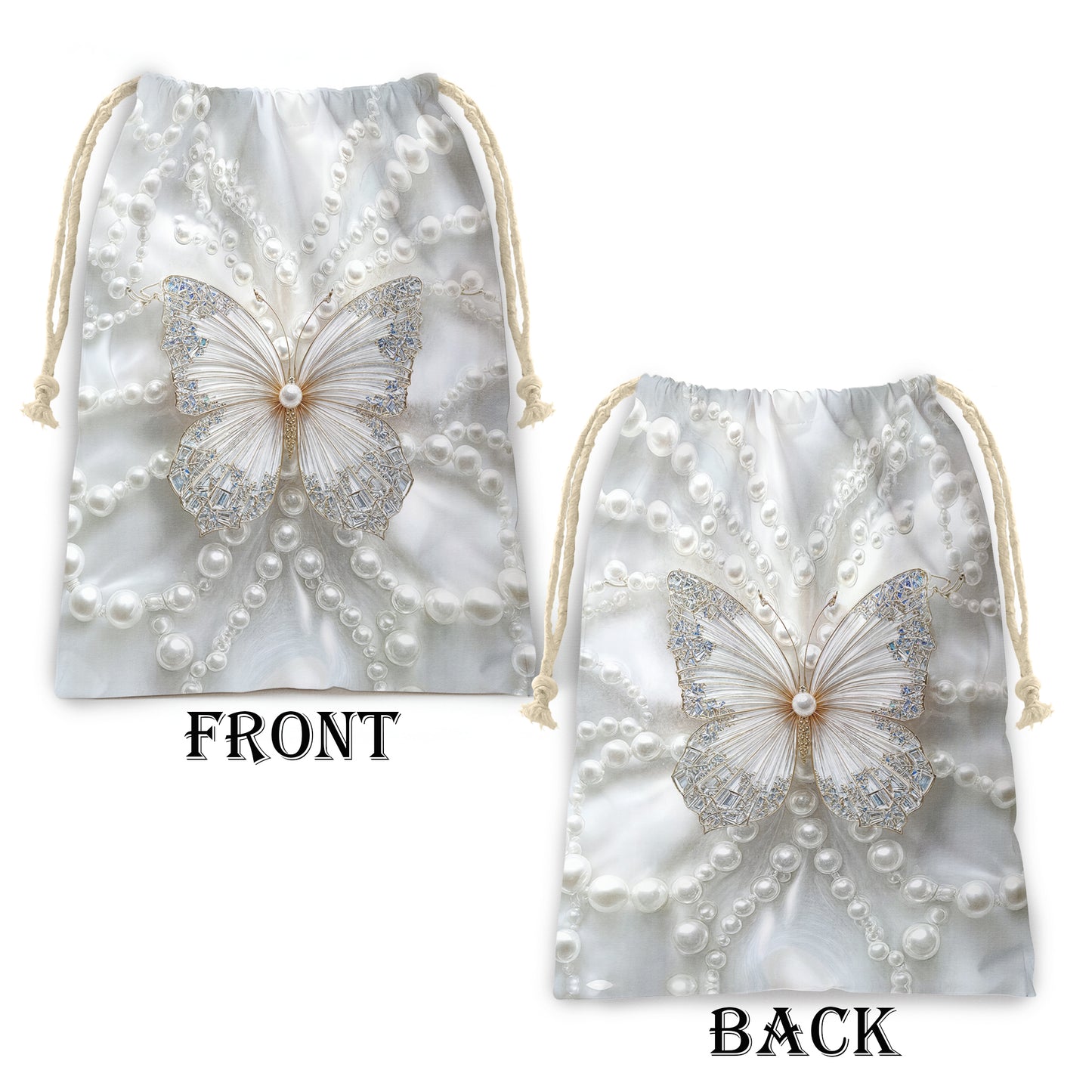 Butterfly White Pearls Gift Bag (Set of 3)