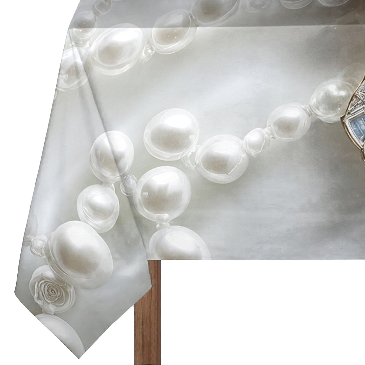 Butterfly White Pearls Rectangle Tablecloth