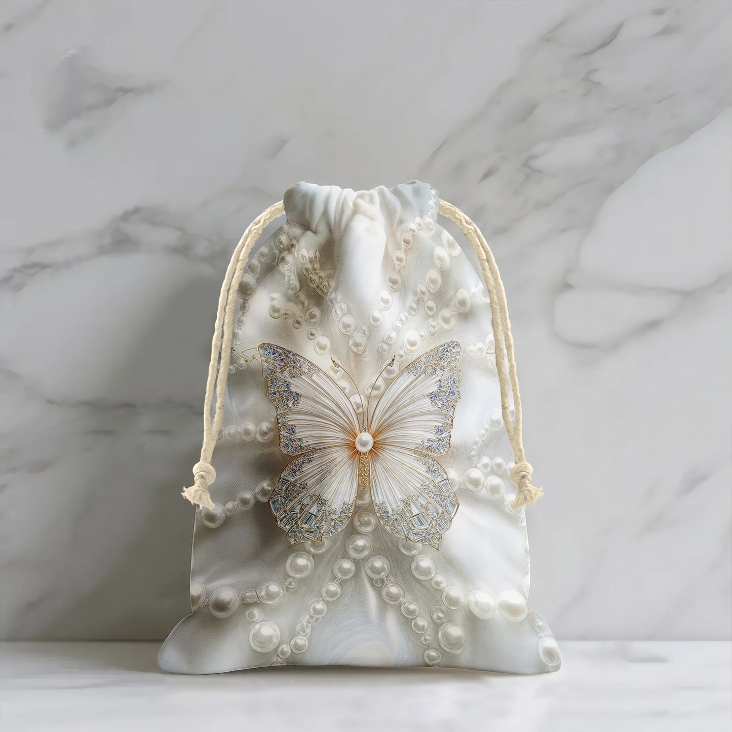 Butterfly White Pearls Sack