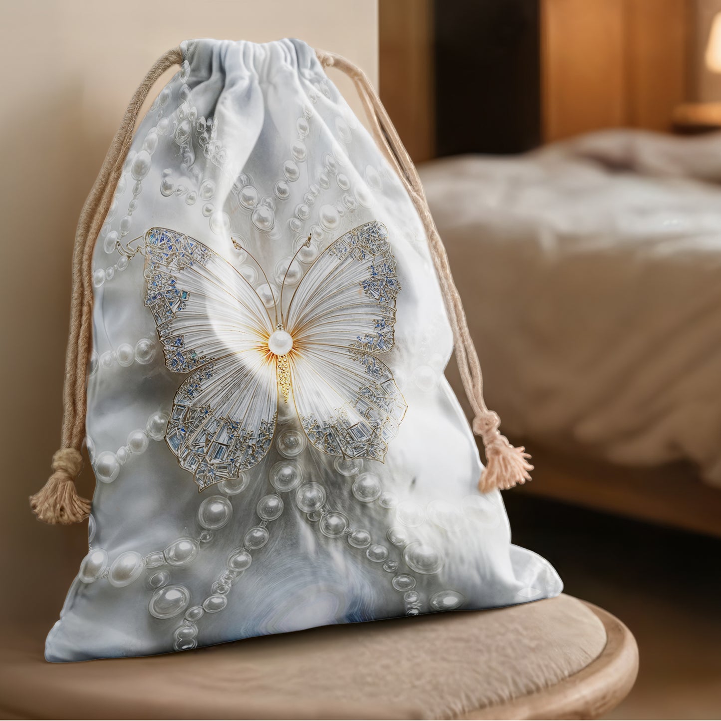 Butterfly White Pearls Sack