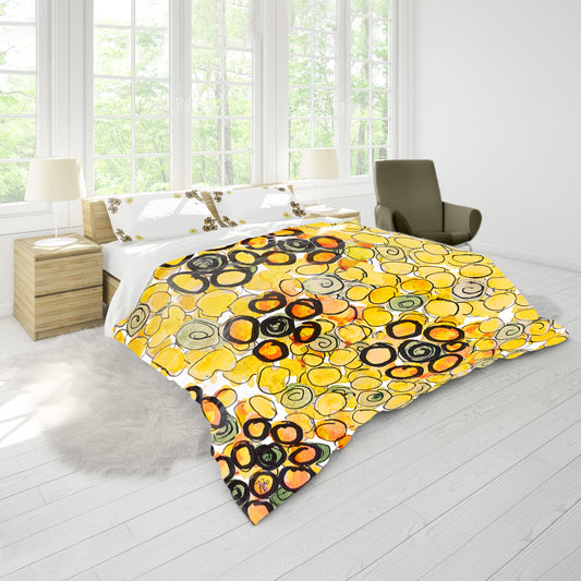 Button Flowers Painted Duvet Cover Set By Fifo