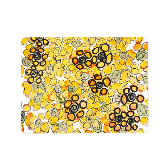 Button Flowers Painted Mouse Pad By Fifo