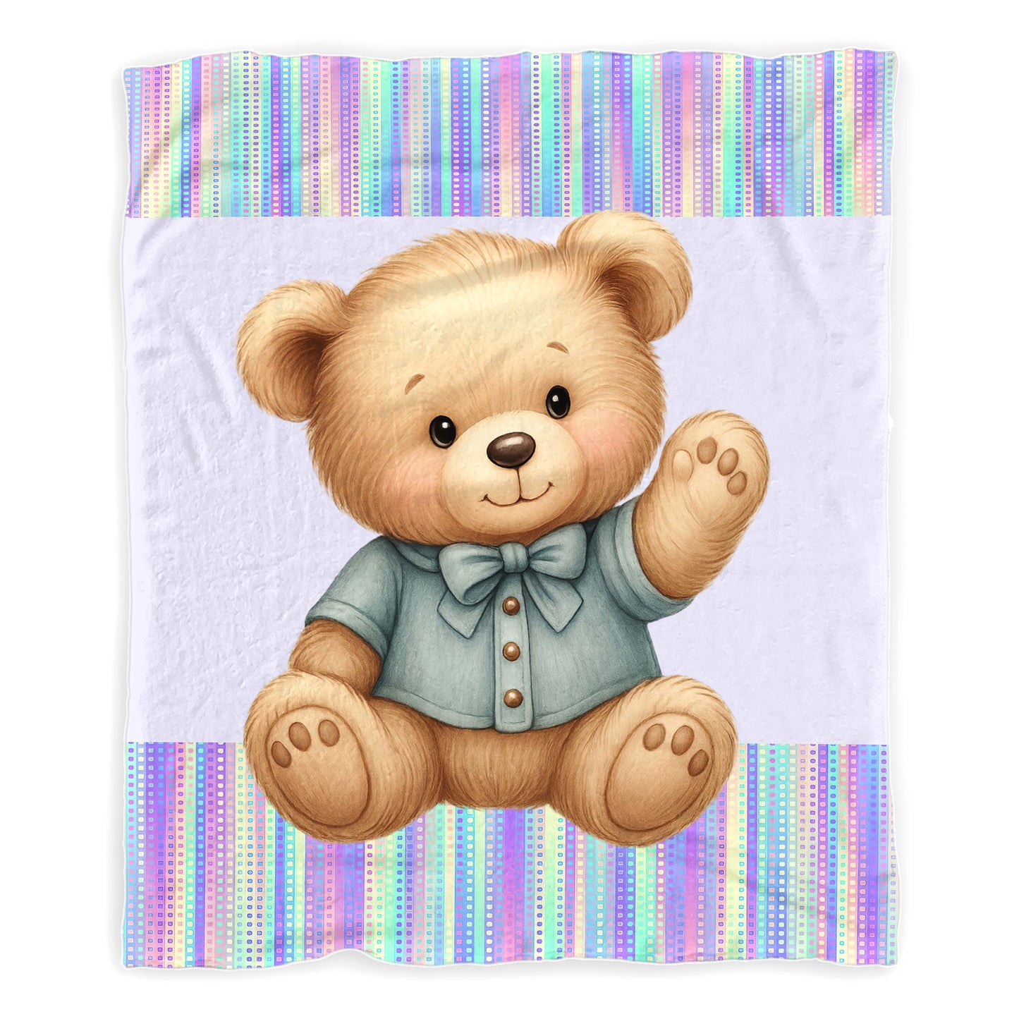 Button Nose Bear Minky Blanket
