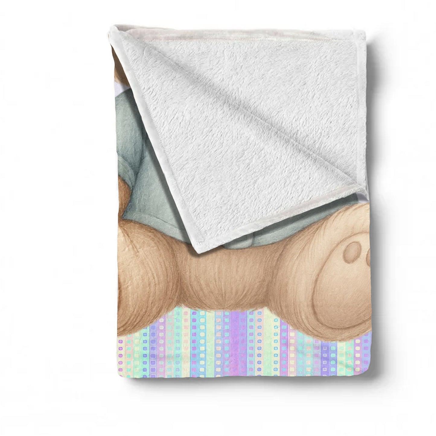 Button Nose Bear Minky Blanket