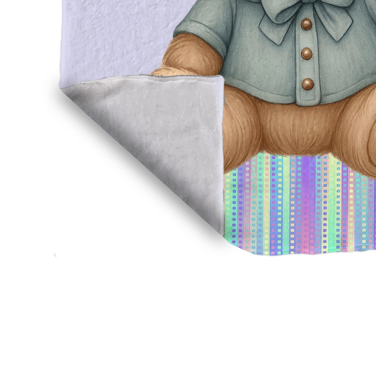 Button Nose Bear Minky Blanket