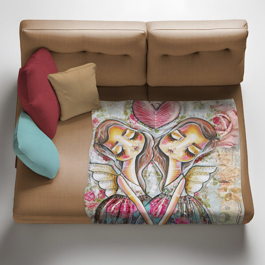 Angel Sisters Fleece Blanket