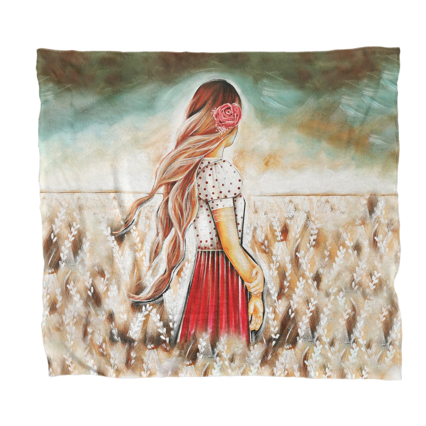 Field Girl Fleece Blanket