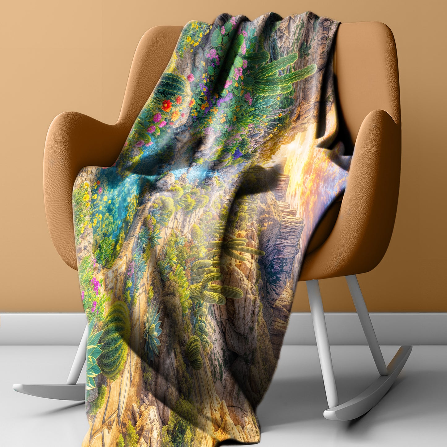 Cactus Field Light Weight Fleece Blanket