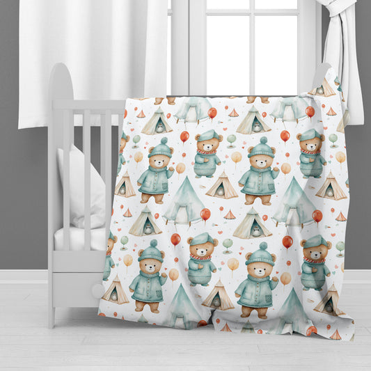 Camping Bears Minky Blanket