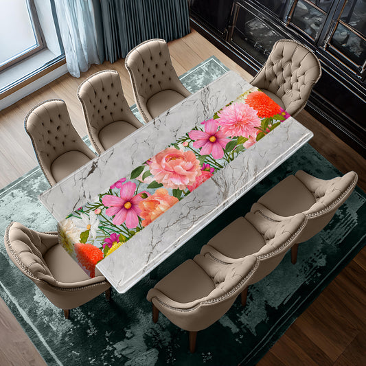 Canvas Texture Mix of Flowers Table Runner By Mark van Vuuren