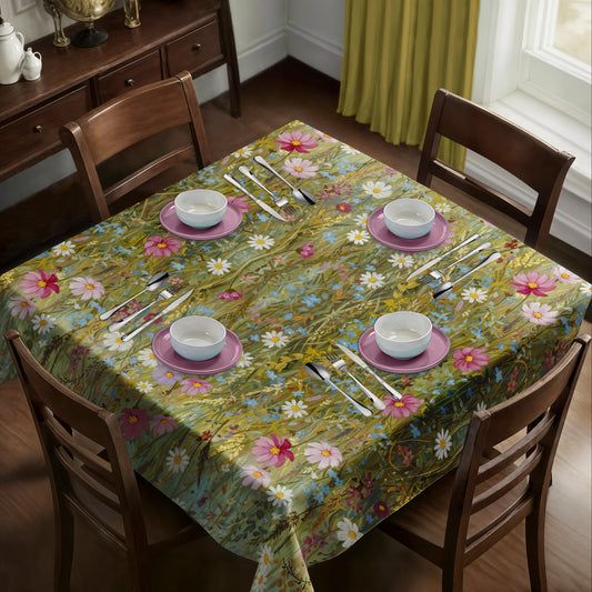 Canvas of Wildflowers Square Tablecloth
