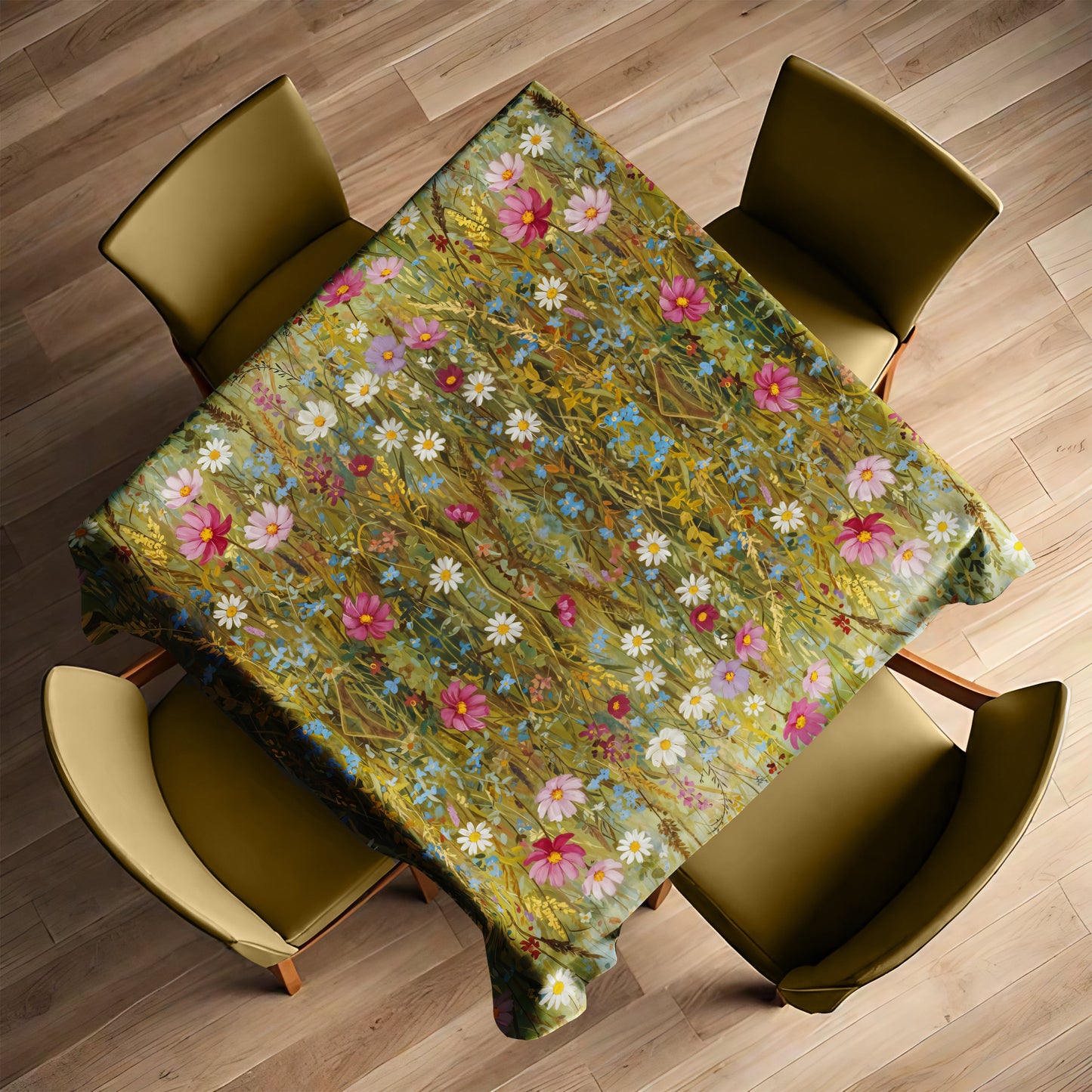 Canvas of Wildflowers Square Tablecloth