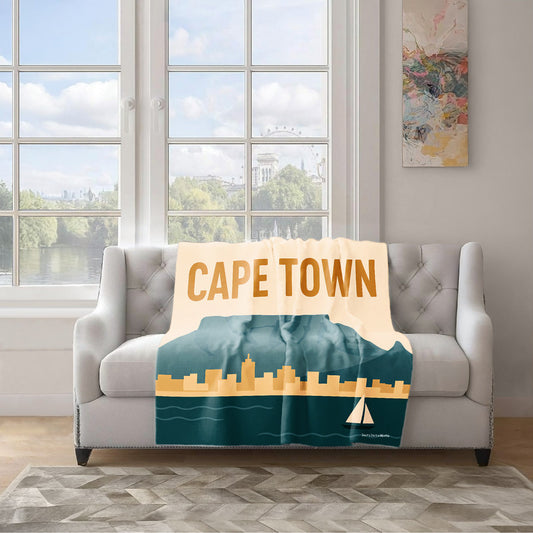 Cape Town Light Weight Fleece Blanket by Wikus Schalkwyk