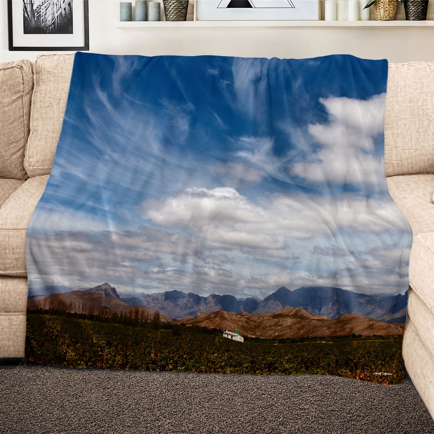Cape Vineyards Light Weight Fleece Blanket By Annette Heymans