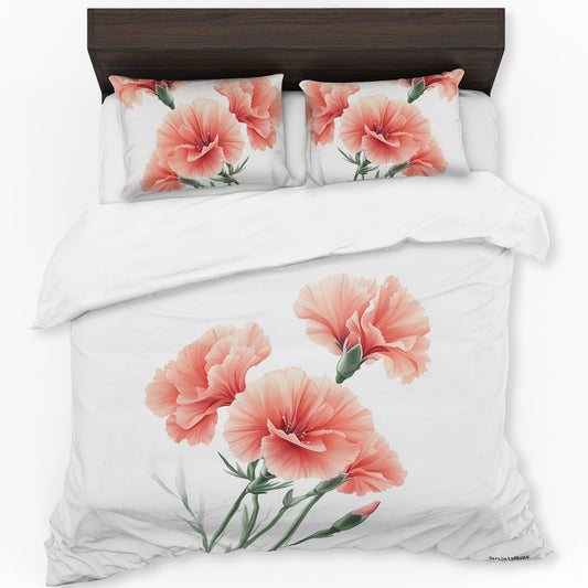 Carnation Flowers Duvet Cover Set by Wikus Schalkwyk