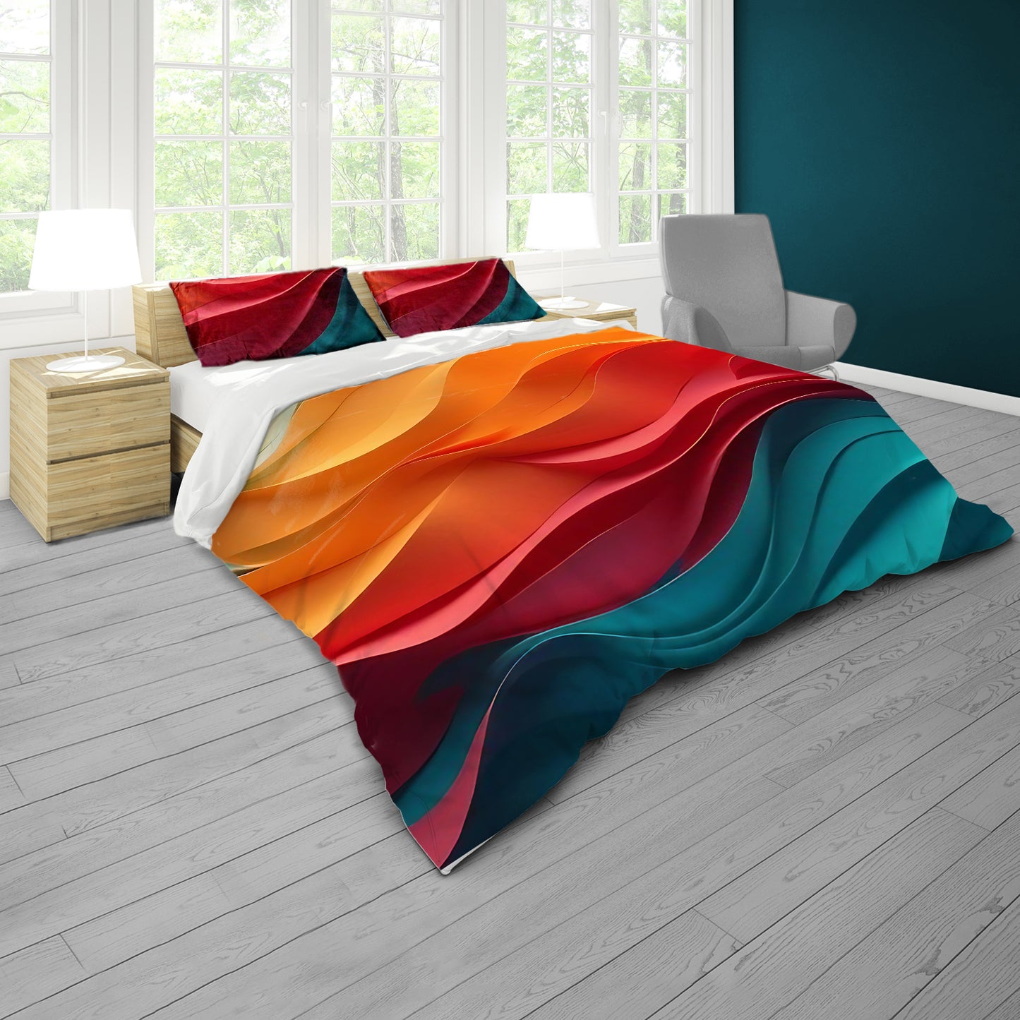 Cascade of Satin Duvet Cover Set