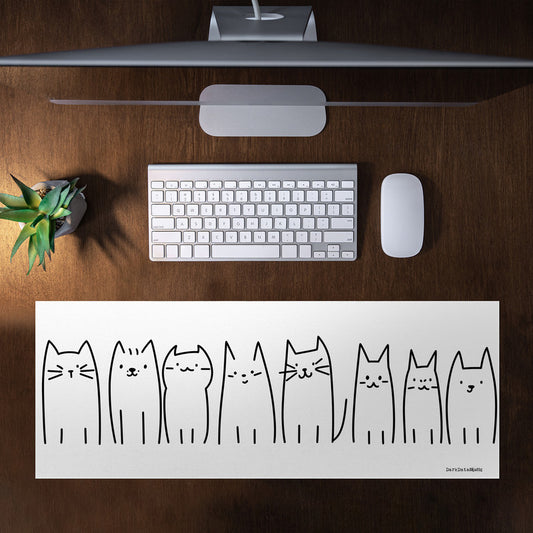 Cats Lineup Large Desk Pad by Wikus Schalkwyk