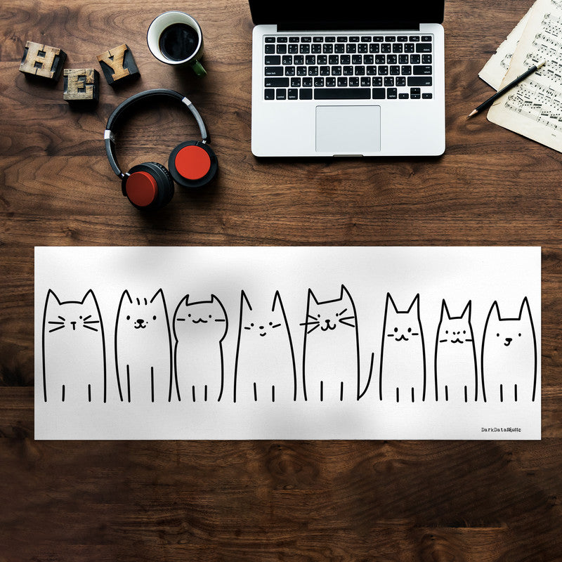 Cats Lineup Large Desk Pad by Wikus Schalkwyk
