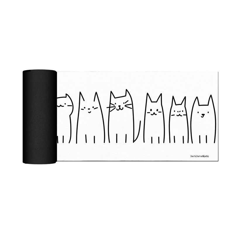 Cats Lineup Large Desk Pad by Wikus Schalkwyk