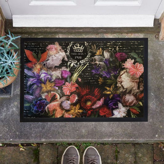 Chalk Floral Door Mat