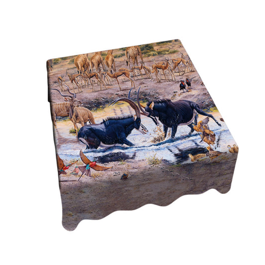 Challenge Accepted Square Tablecloth by Delene Lambert