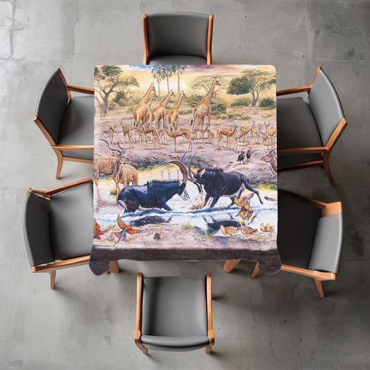 Challenge Accepted Square Tablecloth by Delene Lambert