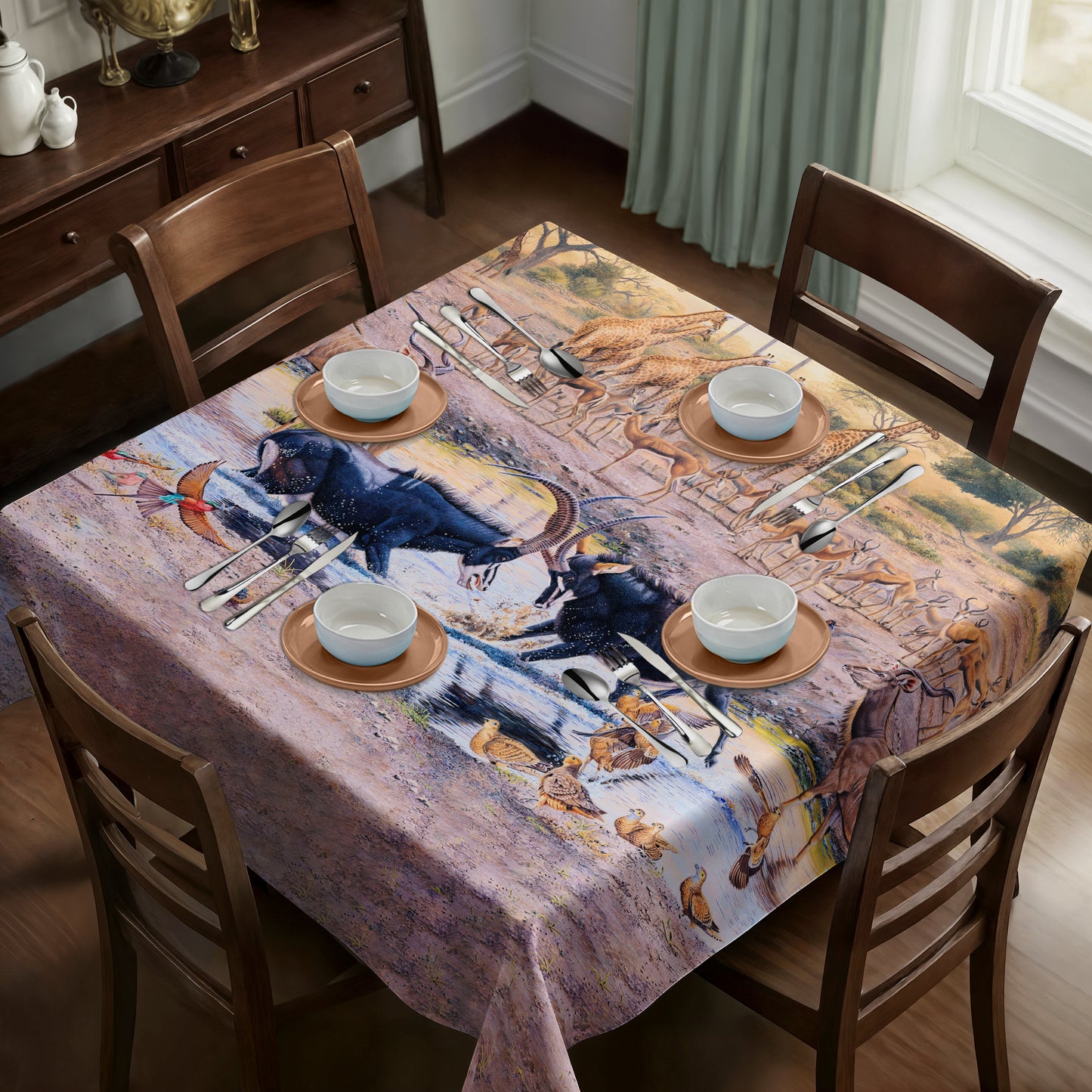 Challenge Accepted Square Tablecloth by Delene Lambert