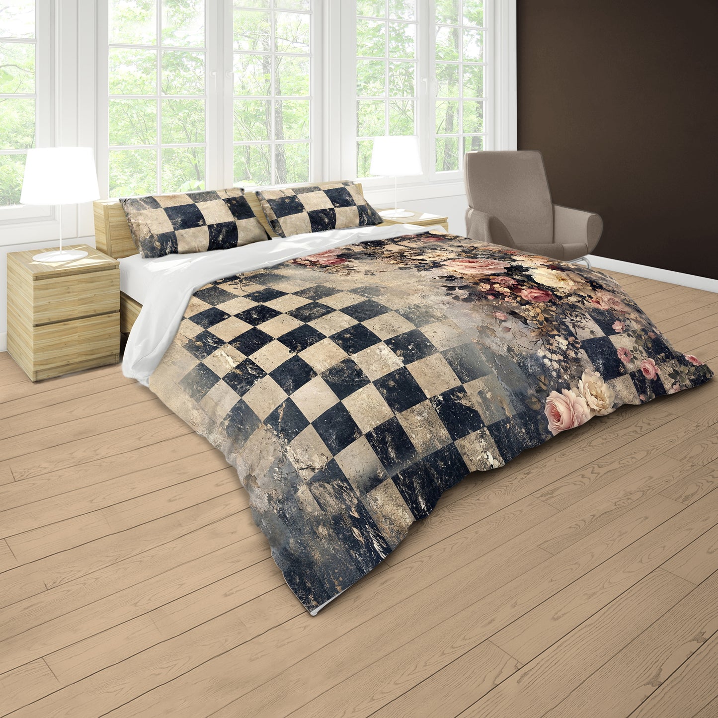 Checkmate in Bloom Duvet Cover Set