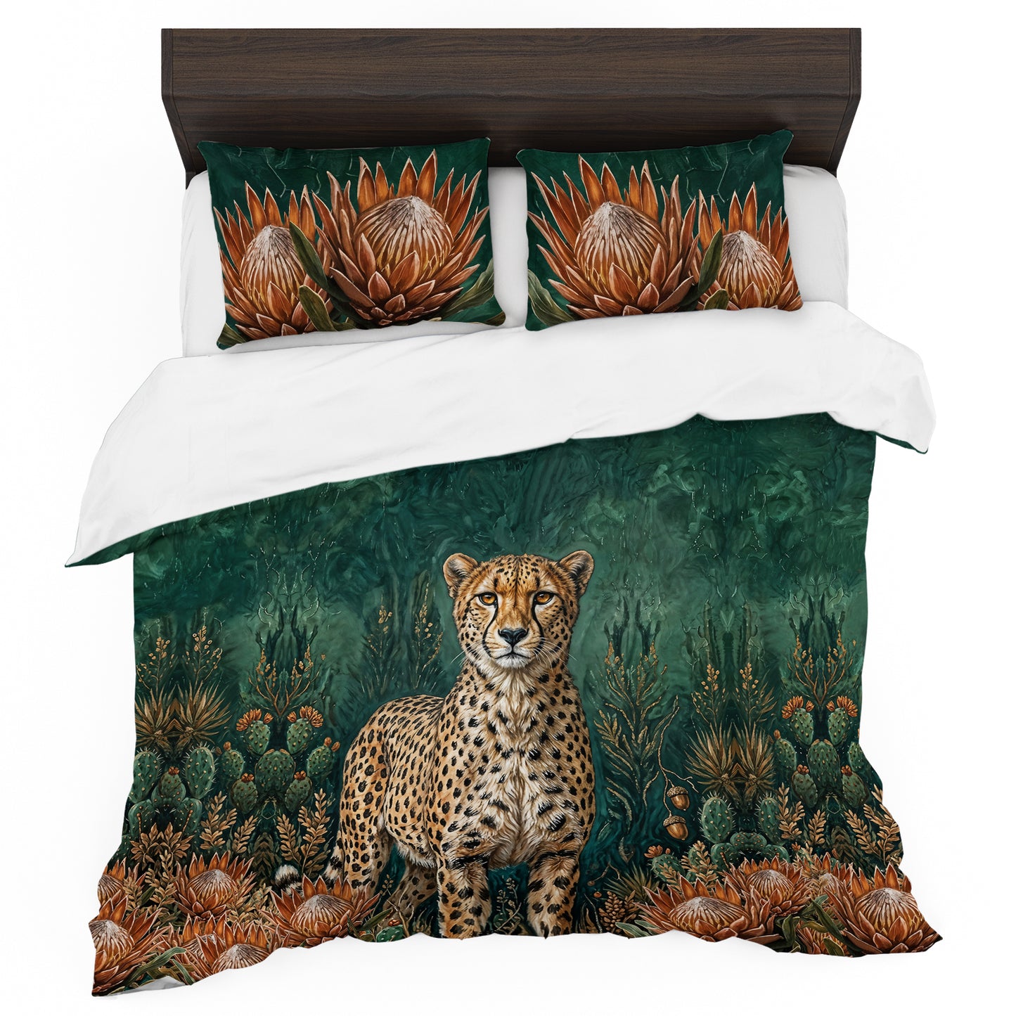 Cheetah Protea Tapestry Duvet Cover Set