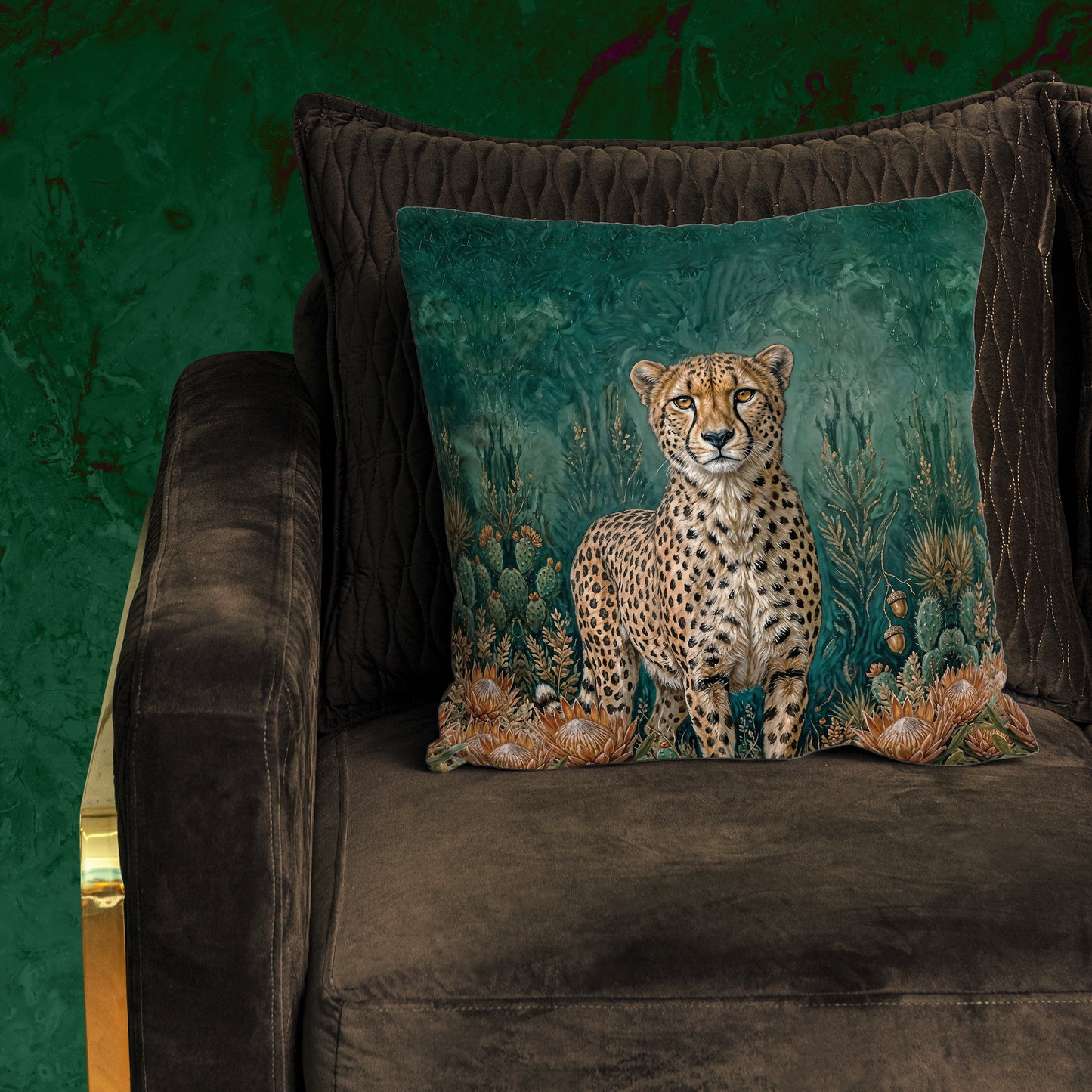 Cheetah Protea Tapestry Luxury Scatter