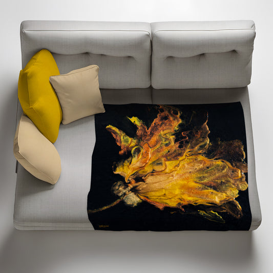 Yellow Flower Light Weight Fleece Blanket by Cherylin Louw