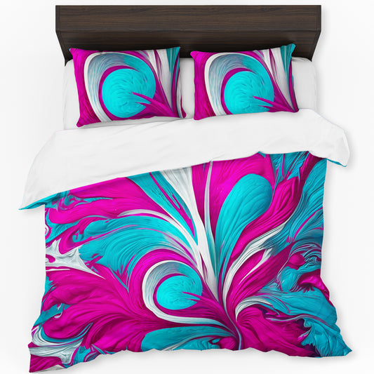 Cherisse Pink and Aqua Pattern Duvet Cover Set