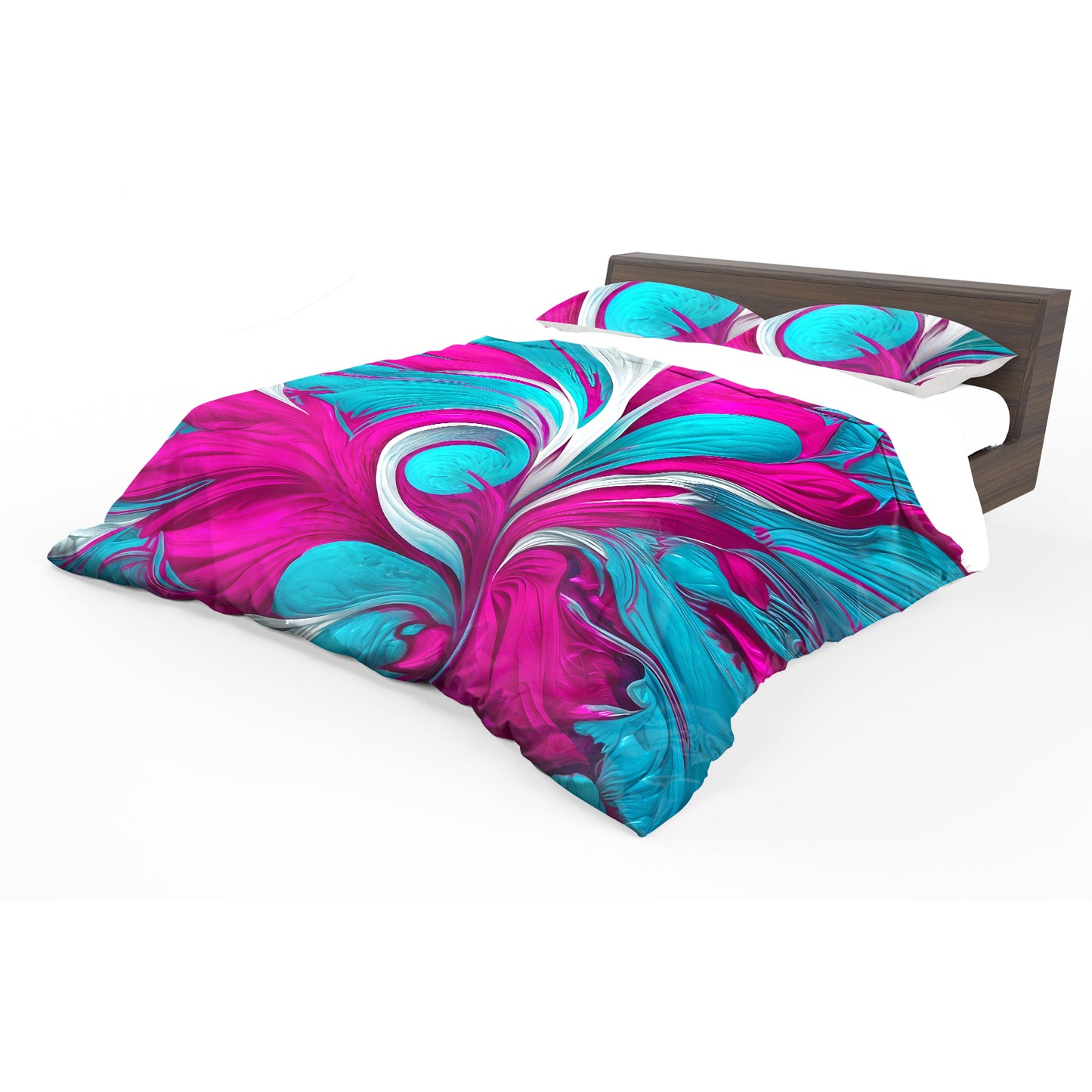 Cherisse Pink and Aqua Pattern Duvet Cover Set