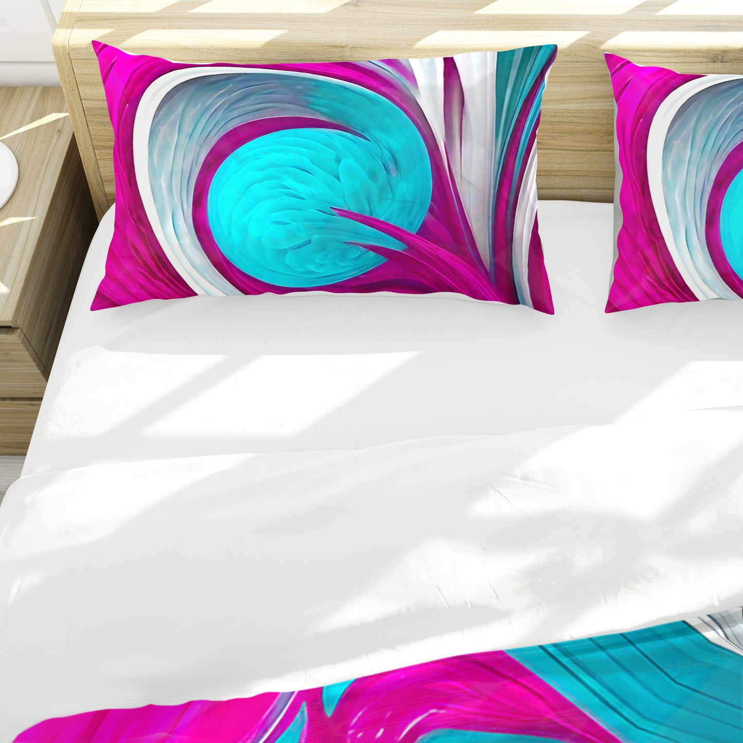 Cherisse Pink and Aqua Pattern Duvet Cover Set