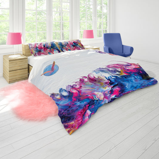 Heart Beating Seascape Duvet Cover Set by Cherylin Louw