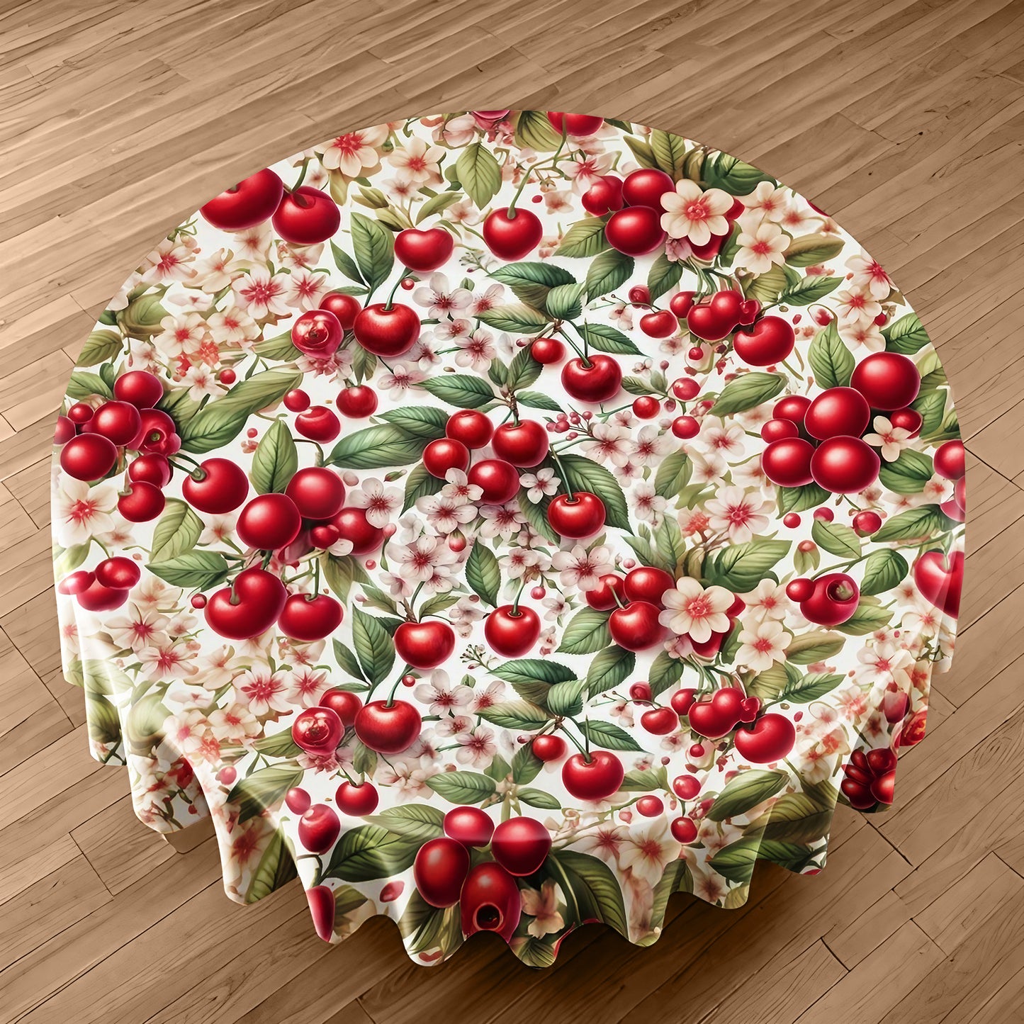 Cherries Round Tablecloth