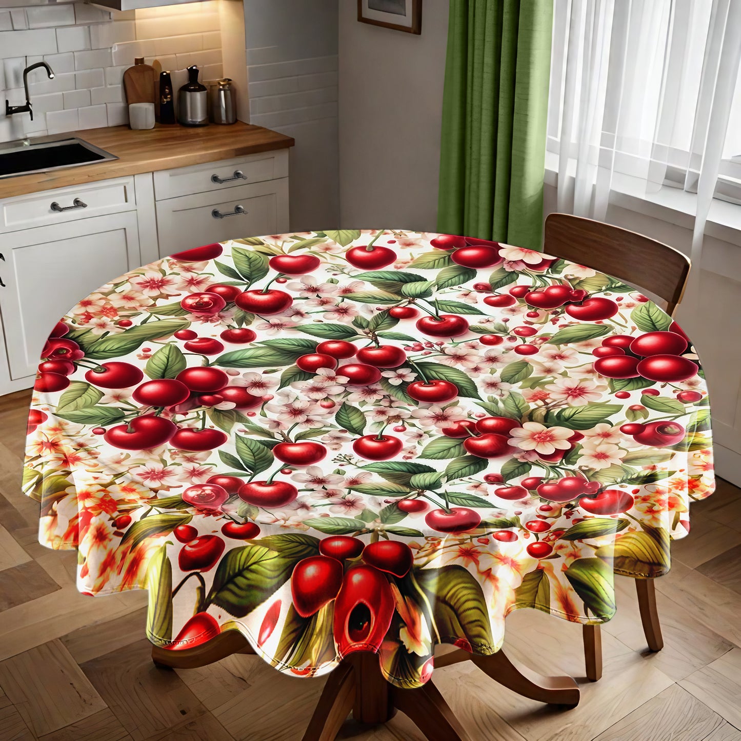 Cherries Round Tablecloth